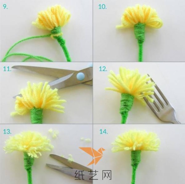 Super simple yarn flower making tutorial