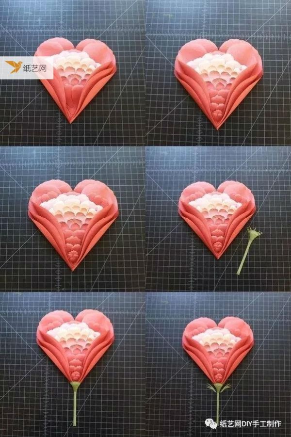 Love gift, paper art three-dimensional bouquet illustrated tutorial is here