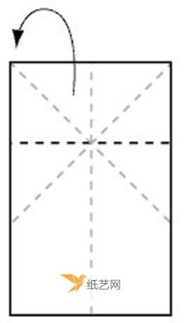 Illustration of folding method of cute little frog