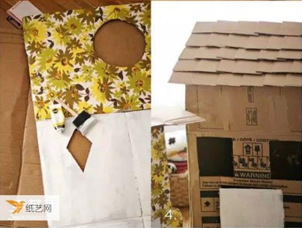 Tutorial on how to make a special children’s toy house using waste cardboard boxes