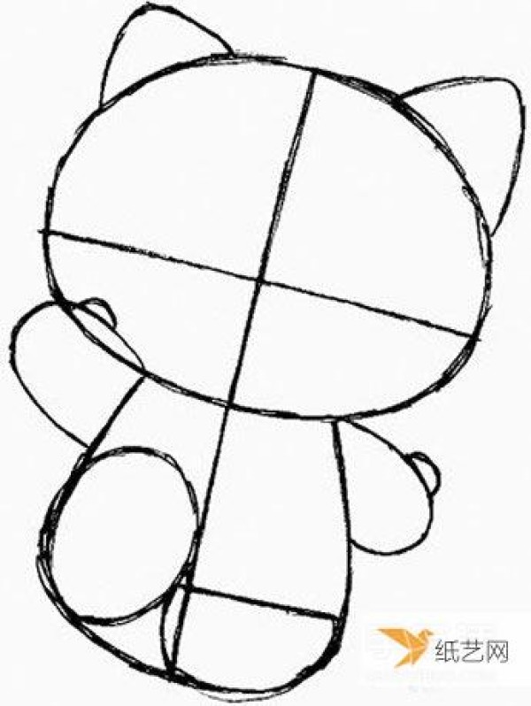 Super cute Hello Kitty simple drawing step-by-step picture tutorial