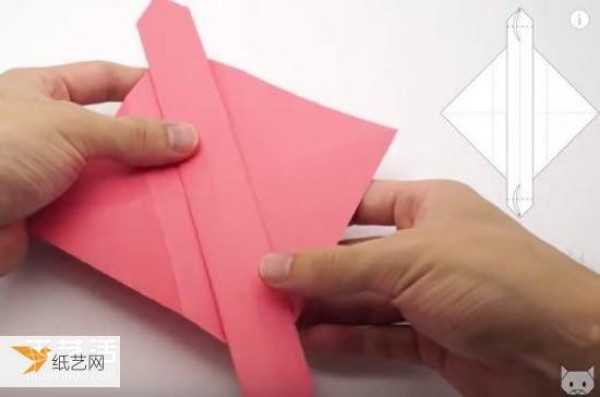 Illustration of how to fold a love letter on heart-shaped stationery with love