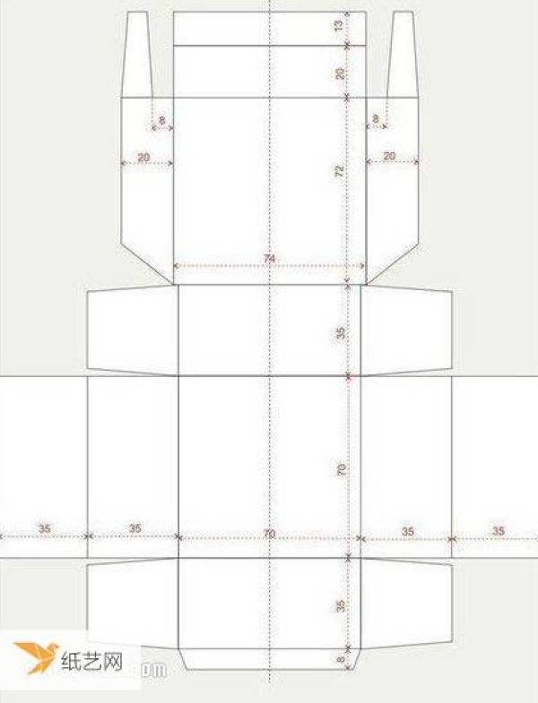 Tutorial on folding method of hand-made mooncake box with unfolded diagram