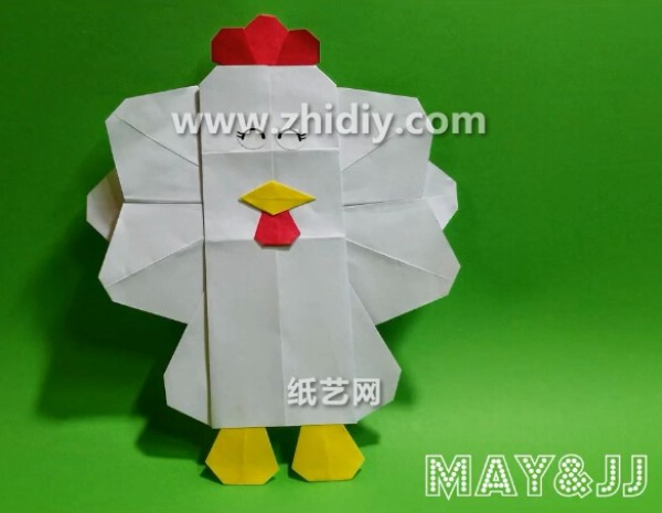 Tutorial on how to make an origami cartoon origami chick for children