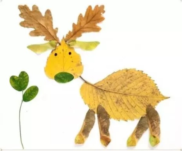 Kindergarten homework! The little animals made of leaves are here! Turning waste into treasure! Handicrafts for parents and children!