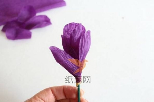 Tutorial on how to make lavender, blue and red crocus handmade paper flowers from crepe paper