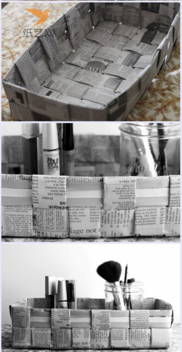 Tutorial on turning waste into treasure: a storage basket made from old newspapers