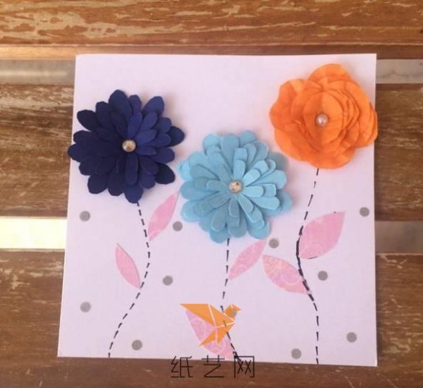 Beautiful paper flower birthday card making tutorial