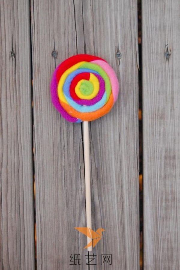 Beautiful non-woven rainbow lollipop making tutorial