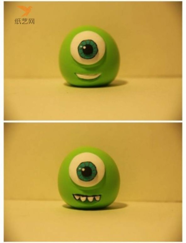 Clay one-eyed little green baby making tutorial clay tutorial