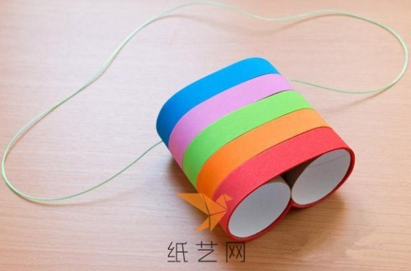 Tutorial on using toilet paper tube waste to make a rainbow telescope toy