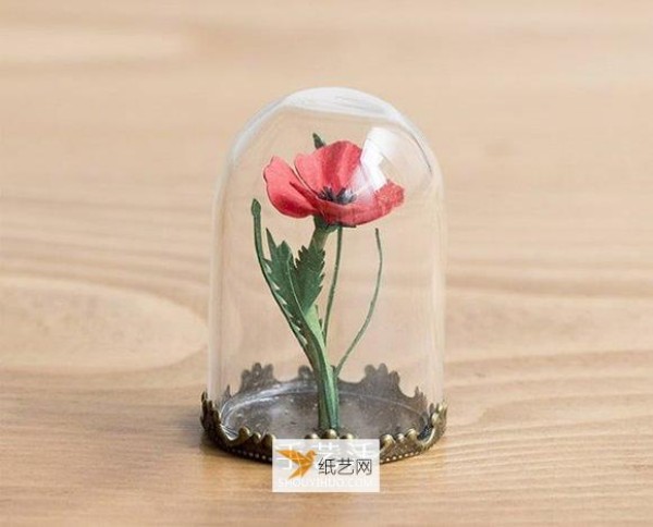 Realistic paper-carved glass potted plants in the mini world