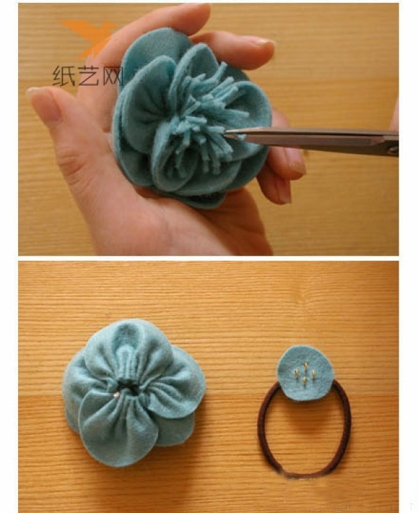 Non-woven fabric tutorial Exquisite non-woven fabric plum blossom flower making tutorial illustration