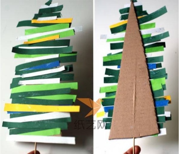 Simple DIY tutorial for children to make a Christmas tree