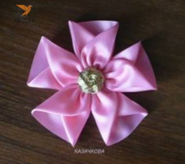 Fabric Tutorial: Delicate and Beautiful Fabric Five-petal Flower Decorative Hair Tie Making Tutorial