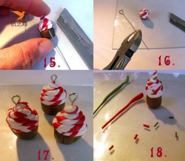 Tutorial on how to make delicious and tempting small cakes made from ultra-light clay