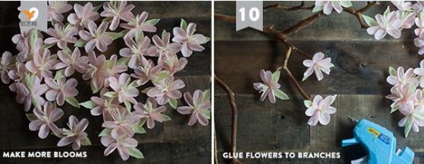 Winter plum blossom paper flower making tutorial