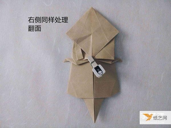 Tutorial on how to fold a very complicated standing three-dimensional paper rabbit