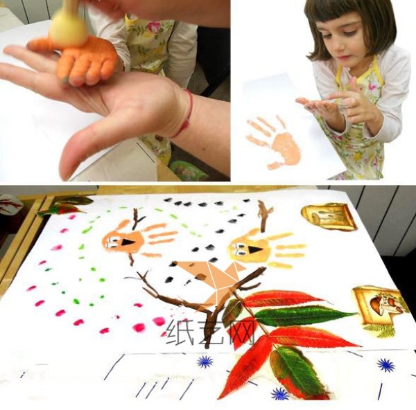 Cute palm drawing owl leaf sticker making tutorial