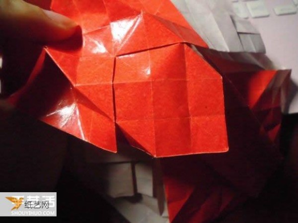 Super complicated kissing fish heart origami illustration process