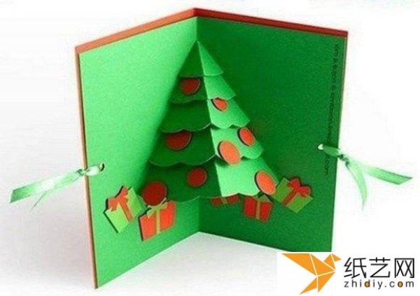 Christmas tree three-dimensional greeting card making tutorial