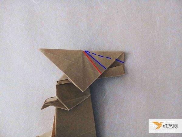 Tutorial on how to fold a very complicated standing three-dimensional paper rabbit