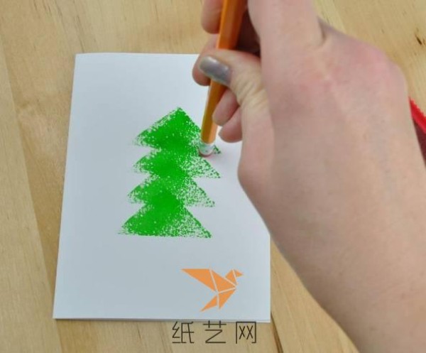 Very simple handmade Christmas tree Christmas greeting card tutorial