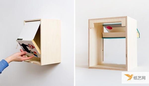 Detailed illustration of how to use waste books to create personalized wooden bookcases for storage