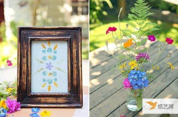 Illustrated tutorial for making a personalized plant photo frame full of natural flavor