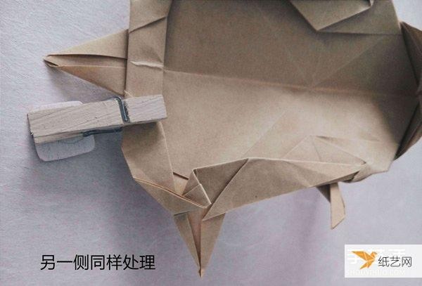 Tutorial on how to fold a very complicated standing three-dimensional paper rabbit