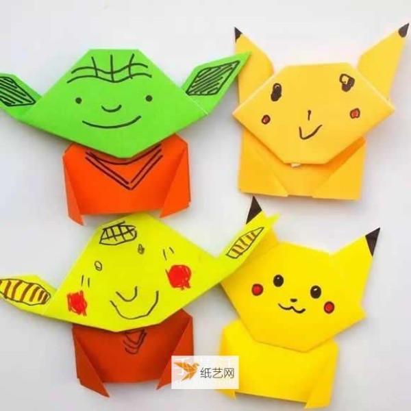 Tutorial on how to fold a simple Pikachu using origami