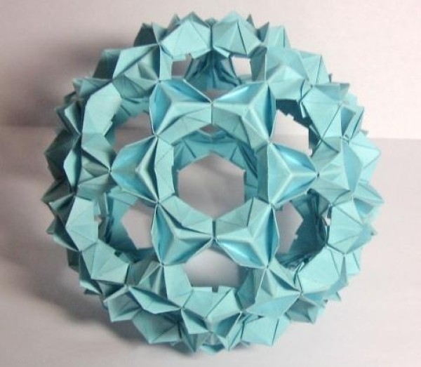 Blue Star Paper Ball Flower Origami Tutorial