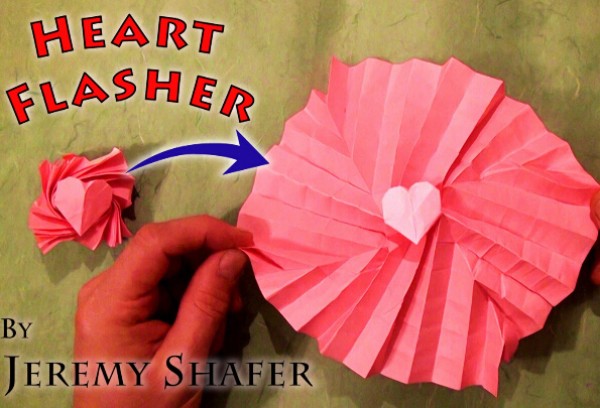 Valentines Day Magic Origami Three-dimensional Rotating Heart Handmade Gift Origami Video Tutorial