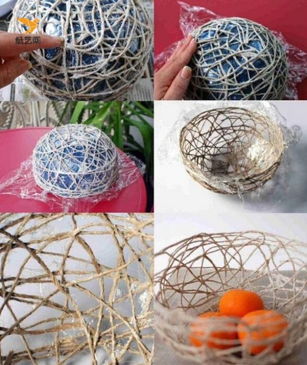 How to make a fruit plate? Handmade artistic hemp rope fruit plate tutorial illustration