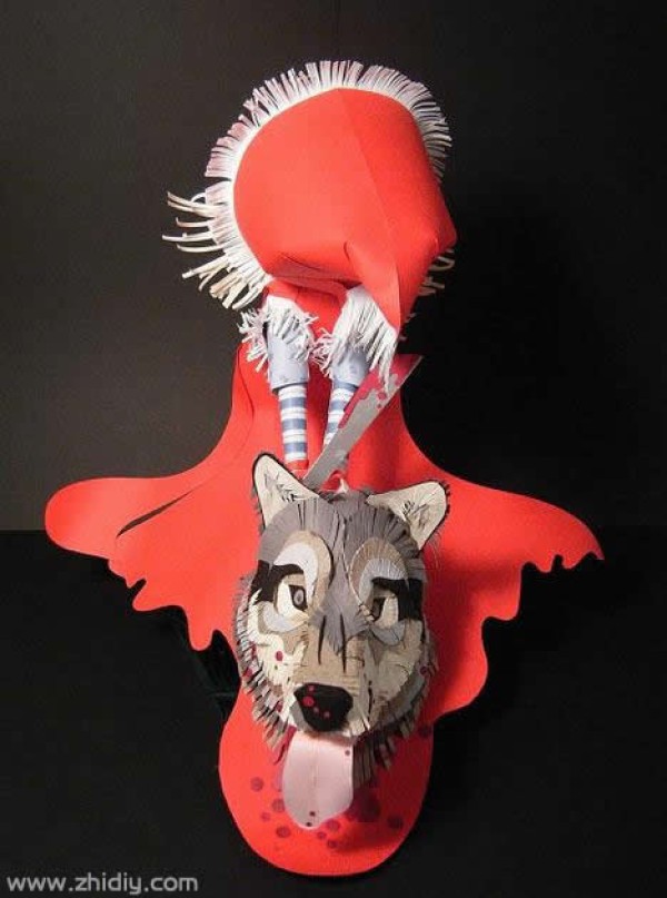 Little Red Riding Hood paper sculpture by Sher Christopher