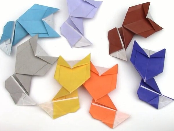 Simple handmade origami fox folding method teaches you how to fold the fox