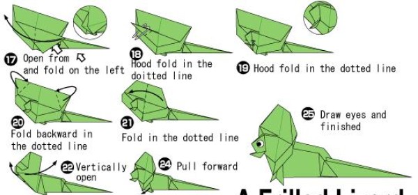 Childrens fun origami lizard handmade origami tutorial