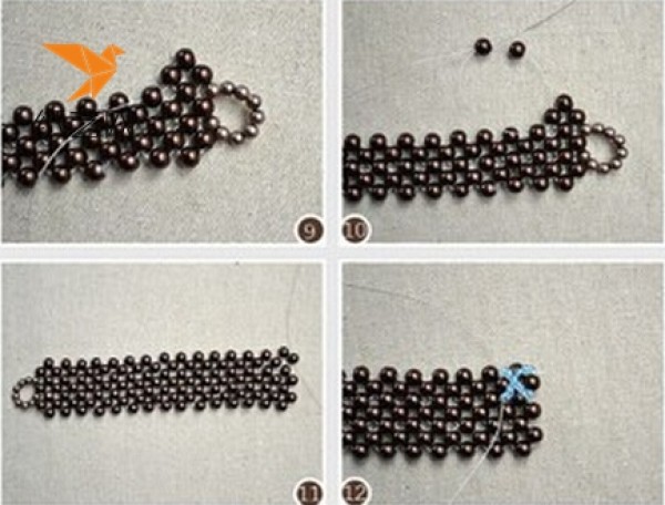 Illustrated tutorial on how to make a beautiful hand-woven beaded bracelet