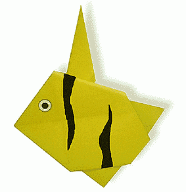 Simple Origami Horned Butterfly Fish Origami Tutorial for Children