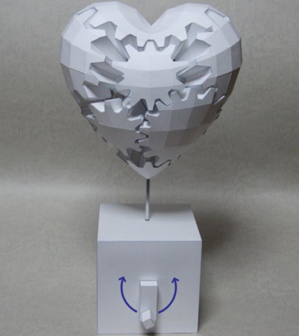 [Paper Model] Gear Heart Mechanical Paper Model Free Download