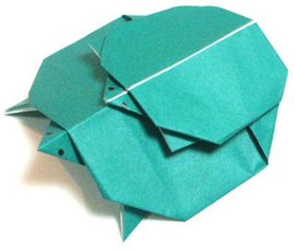 Simple origami tutorial for children - turtle and son