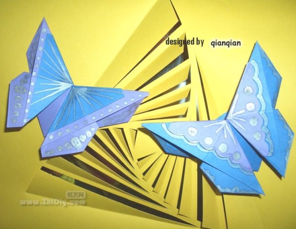 Origami butterflies and carved paper flowers from qianqian