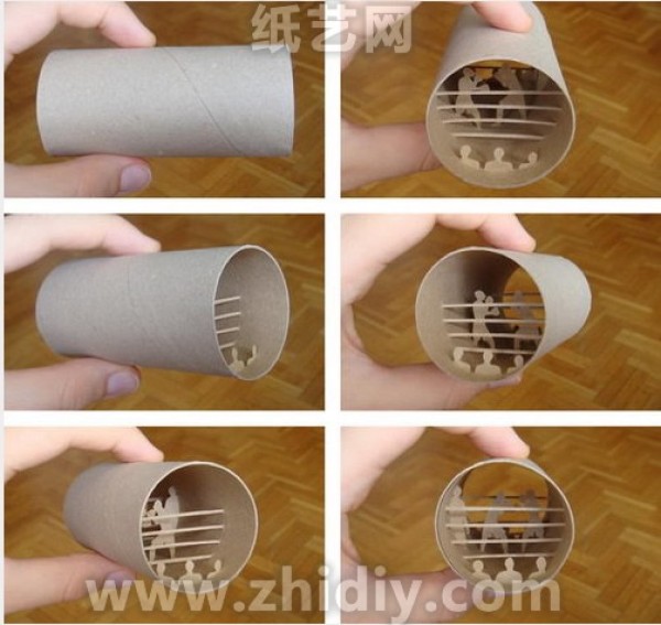 Surprising toilet paper tube cutouts