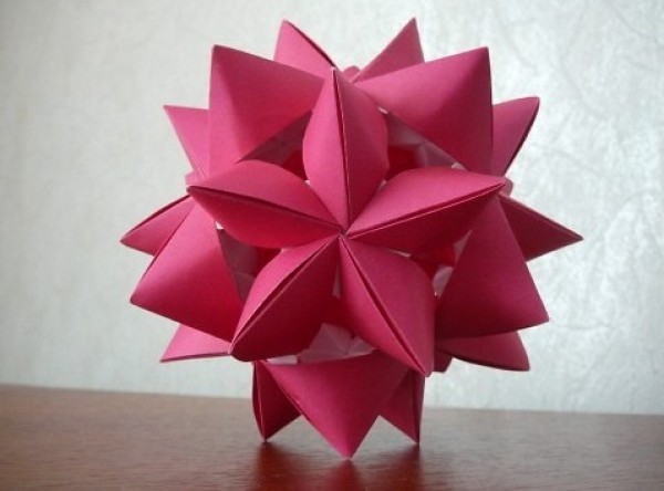 Paper ball flower origami tutorial