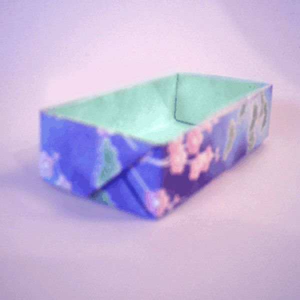 Square paper folding practical rectangular origami box