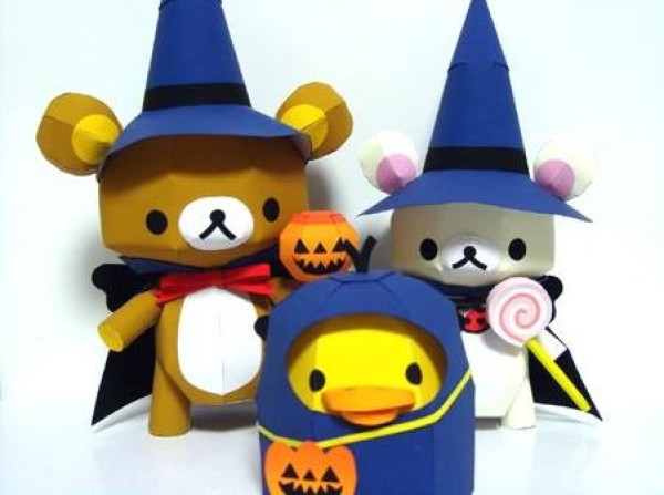 [Paper Model] Halloween paper model Rilakkuma and his friends free drawing download