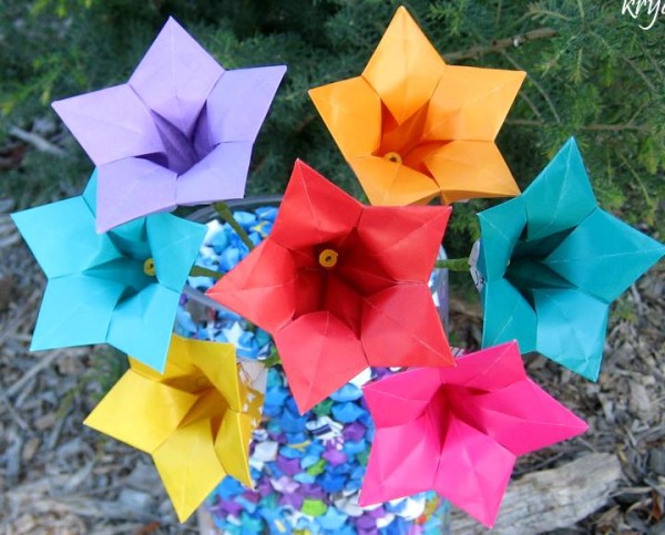 Origami lantern flower manual origami video tutorial [Origami Flower Complete Collection]