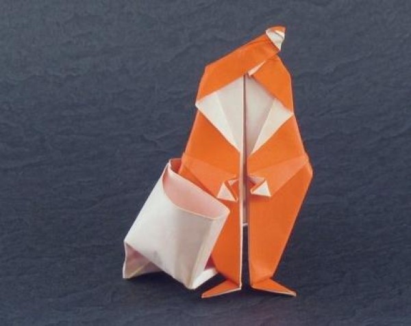 Origami Christmas Gift Origami Tutorial: Origami Santa Claus with Bag