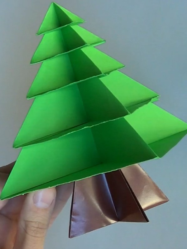 Christmas tree simple combination origami handmade tutorial