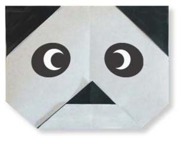 Origami Panda Face Illustrated Tutorial